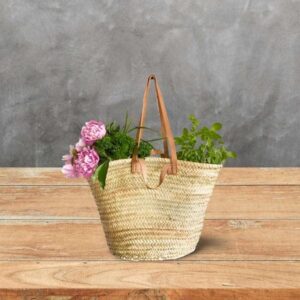 Storekech Straw Bag Handmade with Double Handle French Market Basket, Straw Basket, Grocery Market Bag, Moroccan Straw Bag, Bridesmaid Gift, Beach Straw Bag, Woven Bag, Summer Straw Bag, Beige