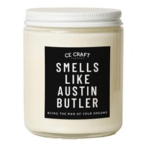 ce craft candle - smells like austin butler scented candle – bourbon vanilla scented candle – gift for her, girlfriend gift, pop culture candle, prayer celebrity candle gift