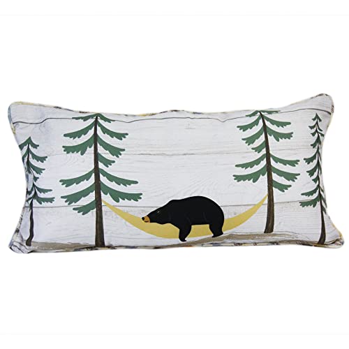 Donna Sharp Throw Pillow - Lake Retreat Lodge Decorative Throw Pillow with Hammock Pattern - Rectangle