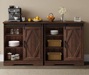 wampat buffets & sideboards buffet table 2 in 1 bar cabinet with 2 doors for dining room，brown