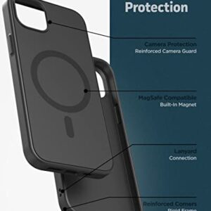 Encased MAG SlimShield Designed for iPhone 14 PRO Case with Belt Clip Holster - Compatible with MagSafe (Black)