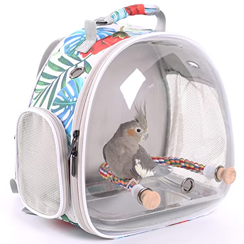 Bird Carrier Backpack with Rope Perch, Portable Bird Travel Carrier Backpack (Multi-Colored, Bird Carrier)