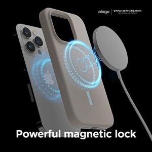 elago Magnetic Case Compatible with MagSafe iPhone 14 Pro Case MagSafe - Built-in Magnets, Liquid Silicone Case, Shockproof, Strong Magnet - 6.1 inch [Stone]