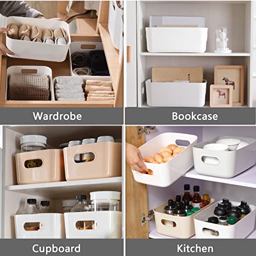 6Pcs Clear Plastic Storage Bins, Perfect for Kitchen Organization or Pantry Organization and Storage, Medium Fridge Organizer Plastic Bins, Pantry Organization