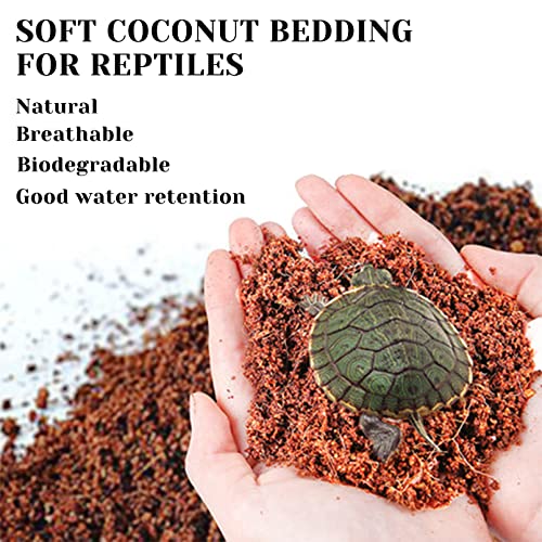 Hamiledyi Coconut Fiber Substrate Reptile Terrarium Bedding Organic Loose Hermit Crab Habitat Coco Fiber for Tortoise Crested Gecko Lizards Frogs Tarantulas (2 Pack)