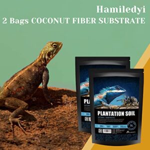 Hamiledyi Coconut Fiber Substrate Reptile Terrarium Bedding Organic Loose Hermit Crab Habitat Coco Fiber for Tortoise Crested Gecko Lizards Frogs Tarantulas (2 Pack)