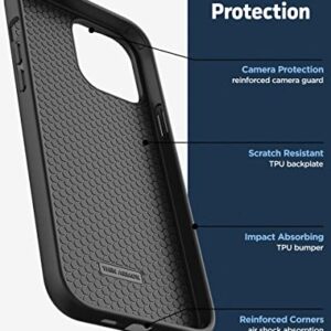 Encased Thin Armor Designed for iPhone 14 Belt Clip Case, Slim Fit Phone Case with Holster (Matte Black)