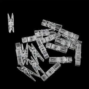 hscgin 100pcs mini clothes pins transparent clothes pins lightweight strong spring clips for hanging clothes, pictures, photos, diy crafts