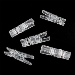 HSCGIN 100pcs Mini Clothes Pins Transparent Clothes Pins Lightweight Strong Spring Clips for Hanging Clothes, Pictures, Photos, DIY Crafts