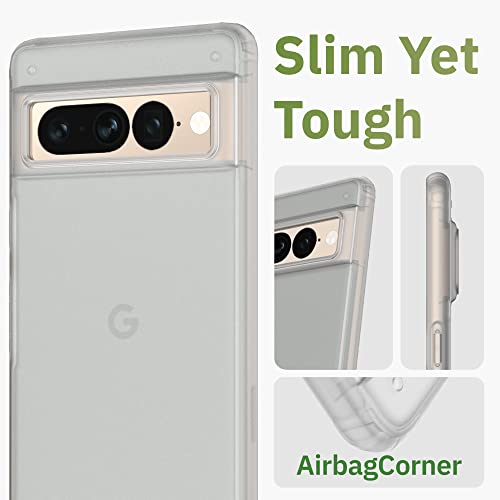 LONLI JIC - (for Google Pixel 7 Pro) - Ultra Slim Translucent Matte Case with Polishing Cloth - [Anti-Fingerprint Coating & Anti-Scratch]