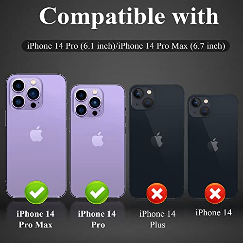 YWXTW Designed for iPhone 14 Pro Max Camera Lens Protector, for iPhone 14 Pro Camera Lens Protector, Individual Metal Anti Scratch HD Clear Case Friendly Tempered Glass Camera Cover, 1 Set (Graphite/Black)