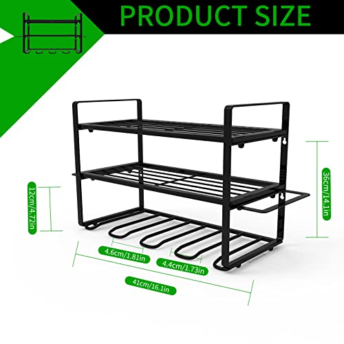 Jubilin Power Tool Organizer Wall Mount, Heavy Duty Cordless Power Tools Holder, Garage Tool Organizer and Storage, Practical Power Tool Storage Rack, Perfect for Father's Day - 3 Layers, Black