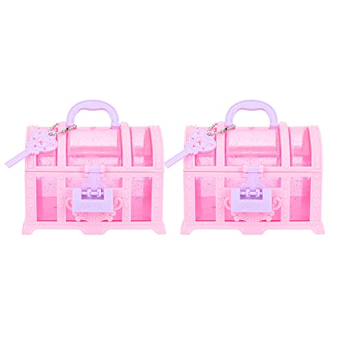 Alipis Treasure Trinket Chest Girl 2Pcs Kids Jewelry little girl treasure box pretend treasure box baby girl treasure chest Box Toy Princess Little Girl Jewelry Box