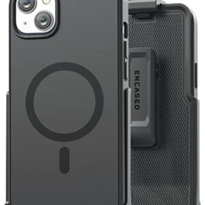 Encased SlimShield Designed for iPhone 14 Case with Belt Clip Holster - Magnetic Compatible with MagSafe (Matte Black)