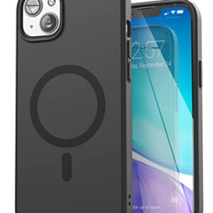Encased SlimShield Designed for iPhone 14 Case with Belt Clip Holster - Magnetic Compatible with MagSafe (Matte Black)
