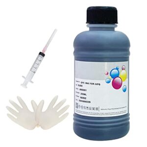 INK+ HP Ink Refill Kit Dye Ink Black 250ml Bottle Ink Compatibel with Inkjet Printer Cartridges for Refillable Ink Cartridges, 950 951 932 933 60 61 952 902 901 Black