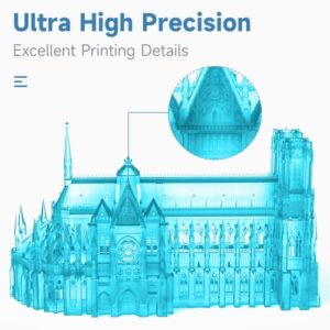 Creality Official Upgrade 3D Printer Resin, 1000g Standard Photopolymer Resin for LCD 3D Printing, 405nm UV-Curing Resin, High Precision, Low Shrinkage, Excellent Fluidity (Translucent Blue)