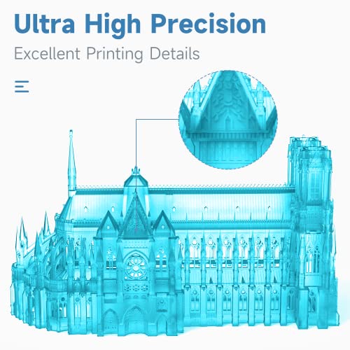 Creality Official Upgrade 3D Printer Resin, 1000g Standard Photopolymer Resin for LCD 3D Printing, 405nm UV-Curing Resin, High Precision, Low Shrinkage, Excellent Fluidity (Translucent Blue)