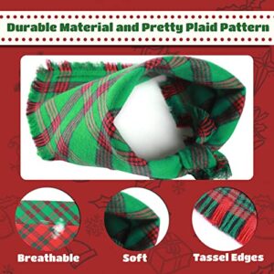 2 Pack Christmas Dog Bandanas, Dog Classic Plaid Scarf Triangle Bibs Kerchief Set, Pet Christmas Costume Accessories for Small Medium Large Dogs Cats Pets