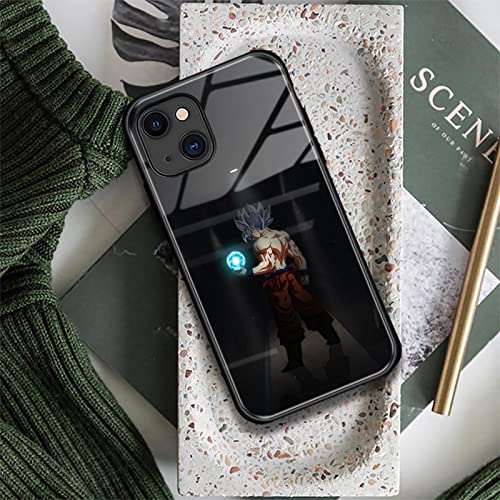 HEMINJYJEF Top Popular Japanese Anime Role Cool Unique Design Anti-Drop Cover Shell Manga Pattern Non-Slip Glossy Glass Protective Phone Case for iPhone 14 Pro Max