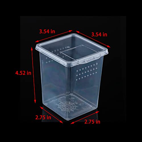 4 Pcs Insect Spider Terrariums Breeding Box Hatching Container Small Reptile Arboreal Spider Mantis Scorpion Centipede Acrylic Breeding Box