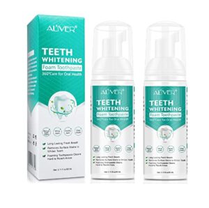 2 pack teeth whitening mousse - 2x 60ml foam whitening toothpaste, ultra-fine v-34 mousse foam deeply cleaning gums, stain removal, oral care,natural mouth wash water