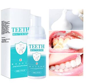 50ml saveuppro teeth whitening mousse foam refreshing breath deep cleaning toothpaste, fresh breath, travel friendly, easy to use (1) (１)