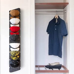 Askfairy Hat Rack for Baseball Caps 7 Pockets Hat Organizer, Closet Wall with Large Pockets, Caps Hat Holder Hanger for Baseball Sport Caps