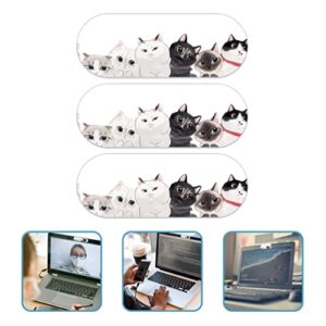 Mobestech Web Cam Computer Camera Phone Camera Cover 3pcs Laptop Camera Cover Slide Phone Camera Cover Cat Pattern Laptop Webcam Cover Computer Camera