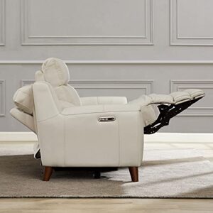 Hydeline Torino Zero Gravity Power Recline and Headrest Top Grain Leather Loveseat with Built-in USB-Ports, Vanilla