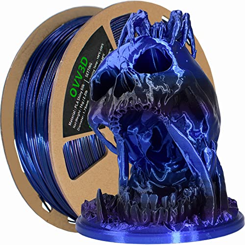 2 Pack PLA Filament 1.75mm, 3D Printer Filament Silk Black Green with Silk Black Blue Color Changing, Silk PLA Filament, 2kg