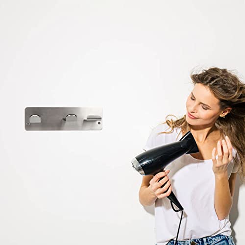 Blow Dryer Holder Wall Mount, Yimerlen Hair Dryer Holder Compatible with Dyson Hair Dryers for Bedroom and Bathroom 　(Silver)