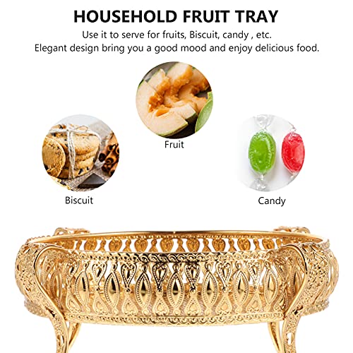 Cupcake Containers Candy Plate Fruit Metal Serving Tray Metal fruit tray dry fruit tray Tray Golden Fruit Serving Platter