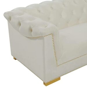 TOV Furniture Farah Cream Velvet Sofa