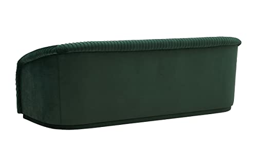 TOV Furniture Yara 31.3" H Velvet Upholstered Sofa in Pleated Forest Green