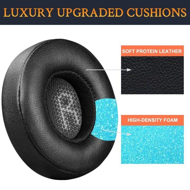 SOULWIT Professional Replacement Ear Pads for JBL E35 E45 E45BT Bluetooth Wireless Headphones, Earpads Cushions with Softer Protein Leather, Noise Isolation Foam (Black)