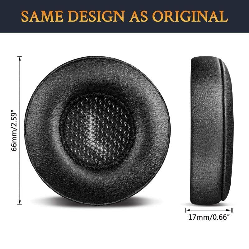 SOULWIT Professional Replacement Ear Pads for JBL E35 E45 E45BT Bluetooth Wireless Headphones, Earpads Cushions with Softer Protein Leather, Noise Isolation Foam (Black)