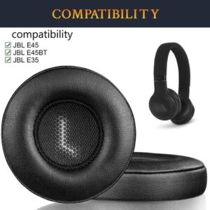 SOULWIT Professional Replacement Ear Pads for JBL E35 E45 E45BT Bluetooth Wireless Headphones, Earpads Cushions with Softer Protein Leather, Noise Isolation Foam (Black)