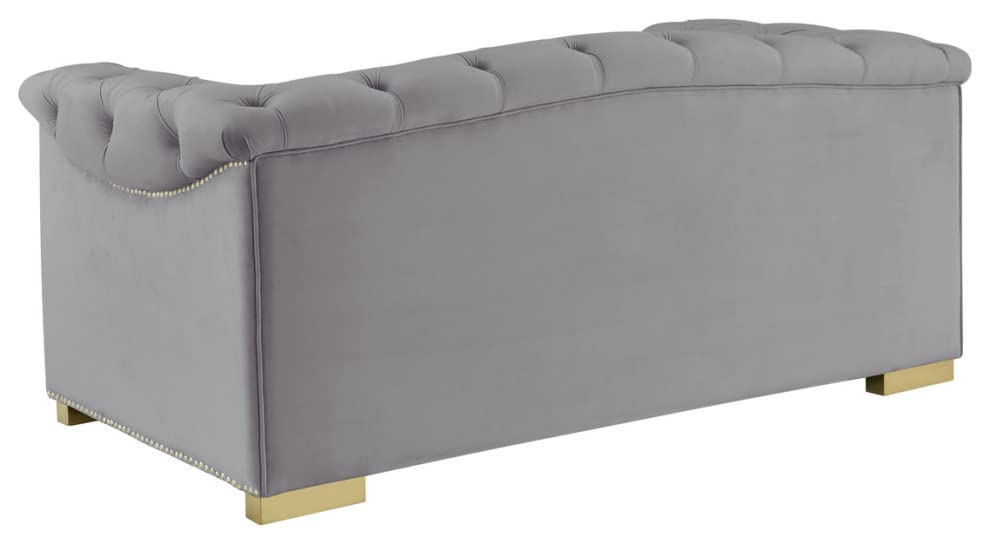 TOV Furniture Farah Grey Velvet Loveseat