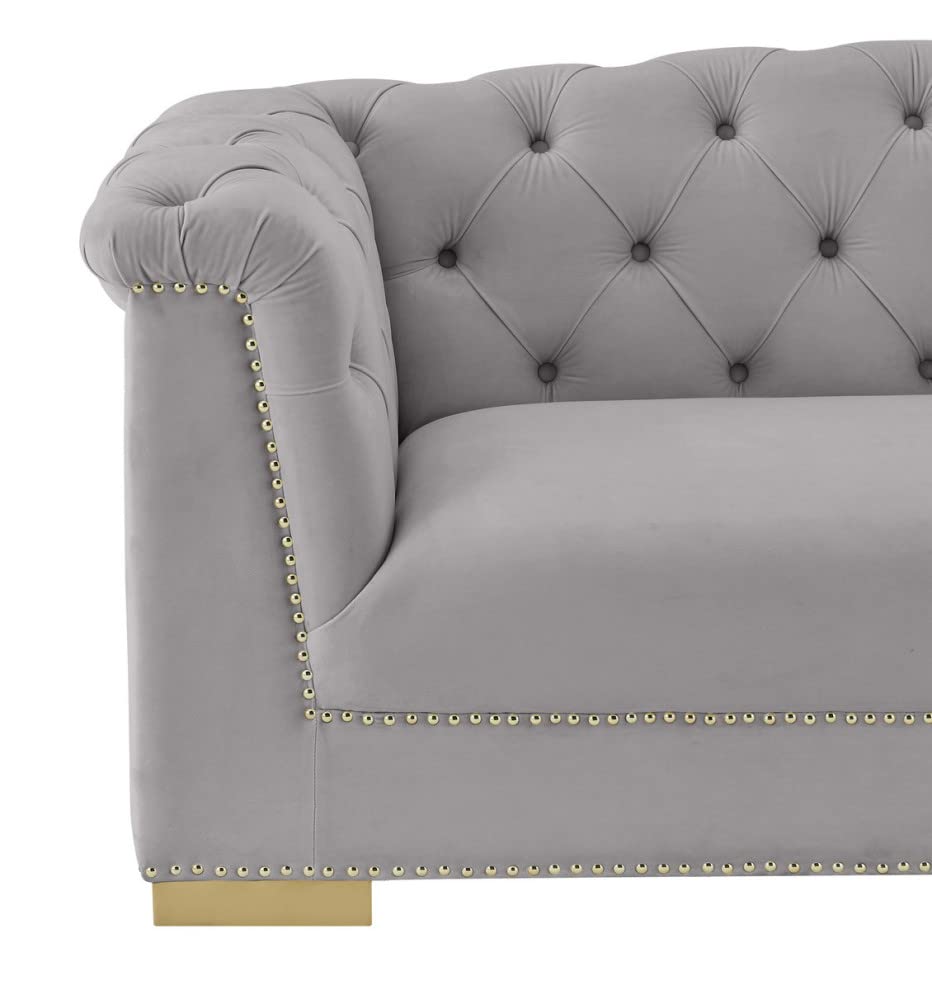 TOV Furniture Farah Grey Velvet Loveseat