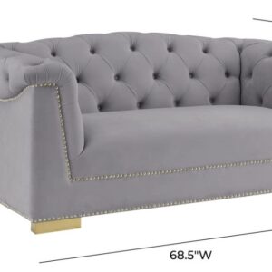 TOV Furniture Farah Grey Velvet Loveseat