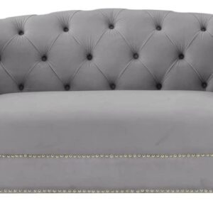 TOV Furniture Farah Grey Velvet Loveseat