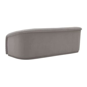 TOV Furniture Yara 31.3" H Transitional Velvet Upholstered Sofa in Pleated Gray