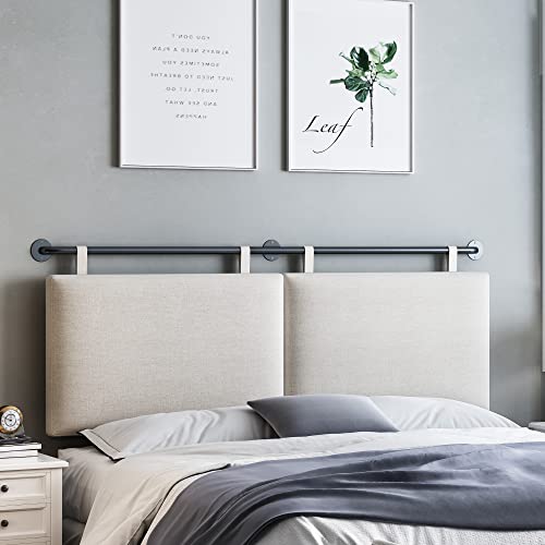 BSHOMGI Headboard for Queen Size Bed, Wall Mounted Headboard with Linen Queen Headboard Only Height Adjustable Beige Head Boards for Bedroom(Beige, Queen)