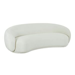 tov furniture kendall 28.4" h modern velvet upholstered/wood sofa in cream