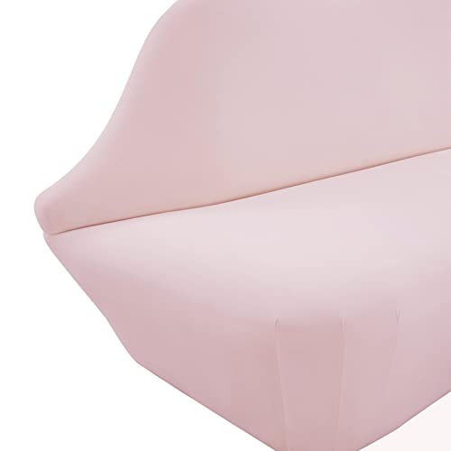 TOV Furniture Upholstered Transitional Velvet Lips Settee in Blush Pink