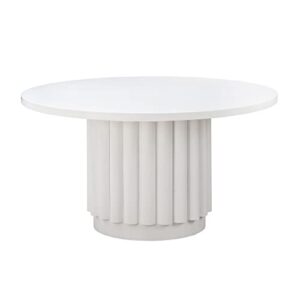 tov furniture kali 55" white round white dining table