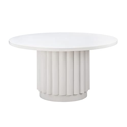 TOV Furniture Kali 55" White Round White Dining Table