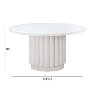 TOV Furniture Kali 55" White Round White Dining Table