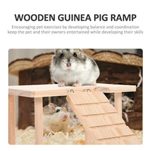 LUOZZY Decorative Chinchilla Toy Hamster Platform Wooden Guinea Pig Ramp (Small)